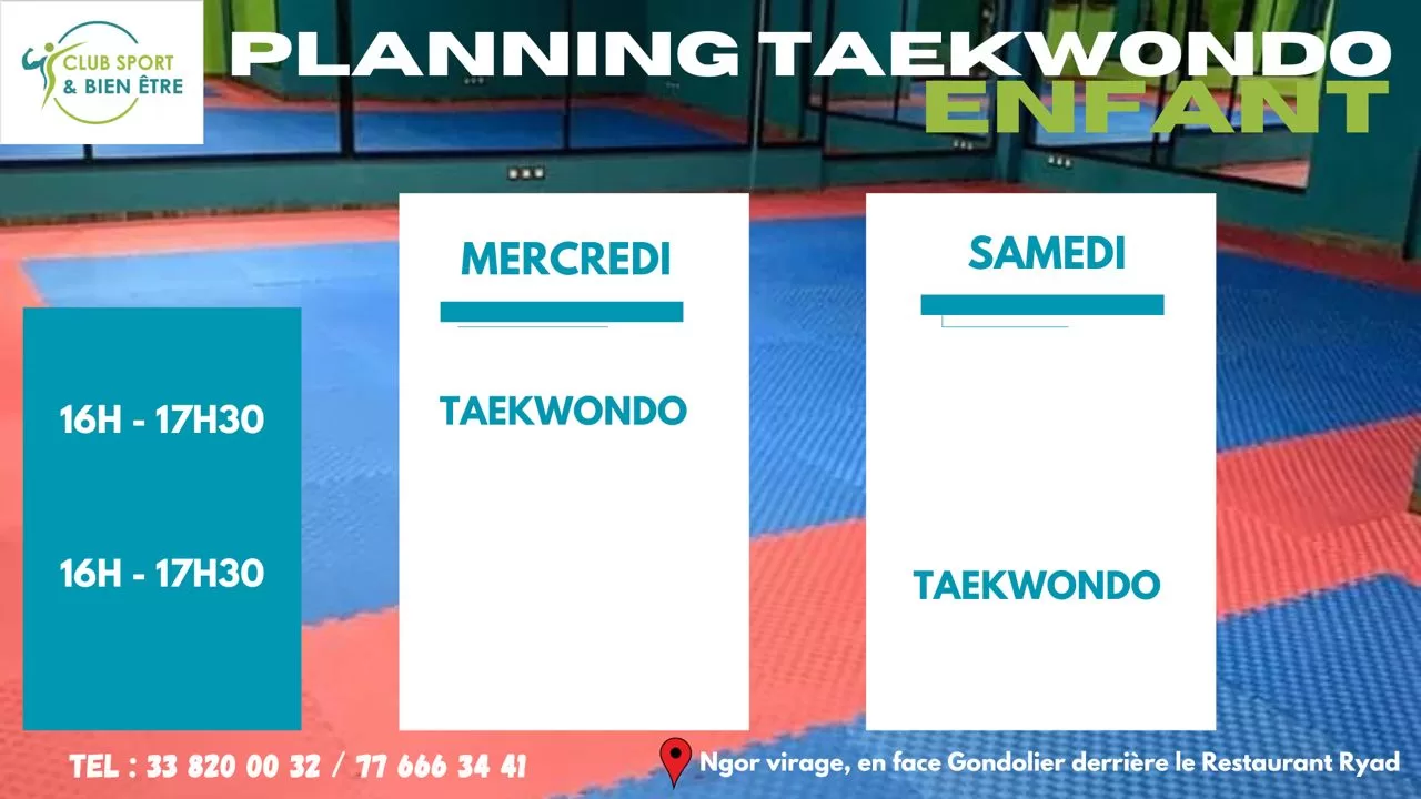 Planning Taekwondo Club Sport & Bien Etre